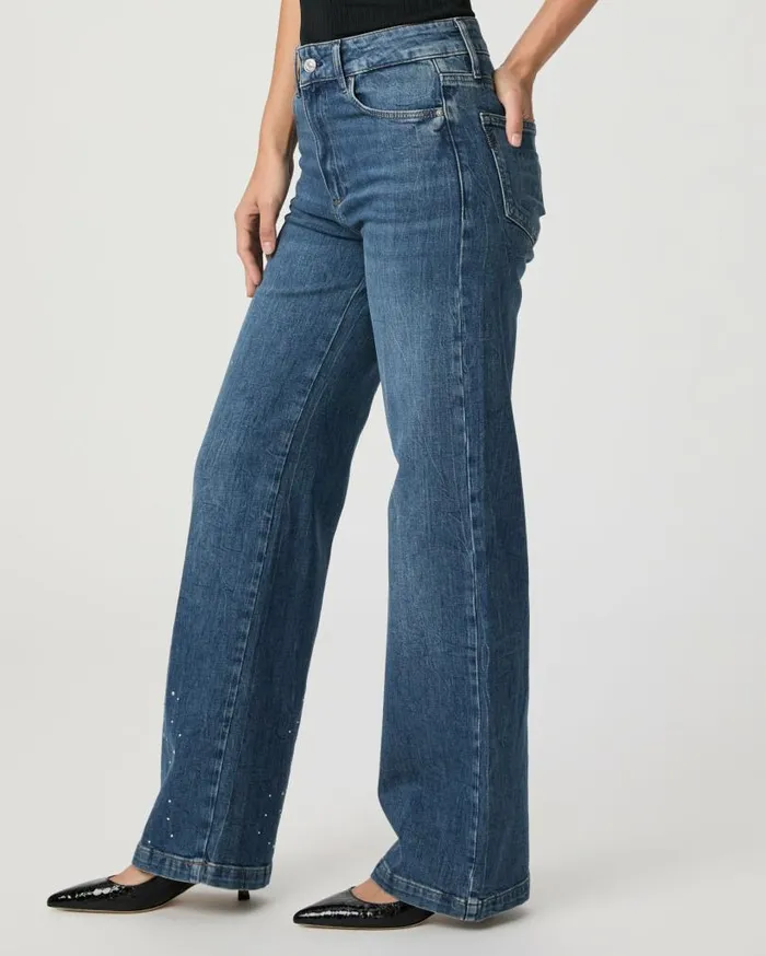 PAIGE Denim Women Sasha 32 Inch Wide Leg Jean 8211 Laurena Embellished PAIGE Denim Women Sasha 32 Inch Wide Leg Jean 8211 Laurena Embellished