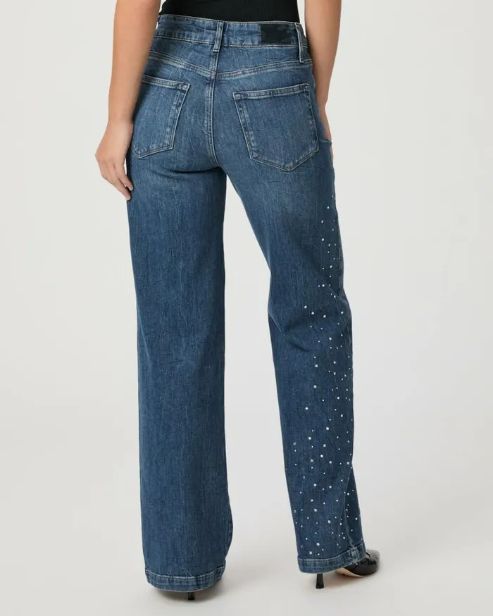 PAIGE Denim Women Sasha 32 Inch Wide Leg Jean 8211 Laurena Embellished PAIGE Denim Women Sasha 32 Inch Wide Leg Jean 8211 Laurena Embellished