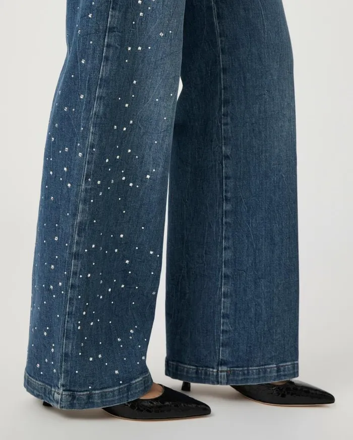 PAIGE Denim Women Sasha 32 Inch Wide Leg Jean 8211 Laurena Embellished PAIGE Denim Women Sasha 32 Inch Wide Leg Jean 8211 Laurena Embellished