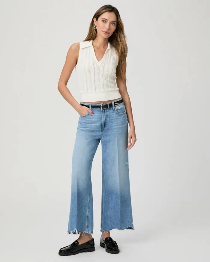 PAIGE Denim Women Zoey 31 Inch Wide Leg Jean 8211 Rumors