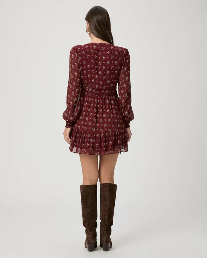 PAIGE Dresses Women Brasserie Dress 8211 Oxblood Multi Silk PAIGE Dresses Women Brasserie Dress 8211 Oxblood Multi Silk