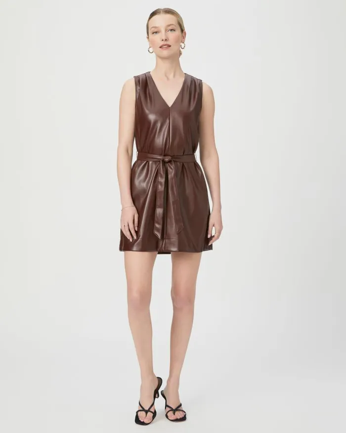 PAIGE Dresses Women Luisa Dress 8211 Rum Raisin Faux Leather