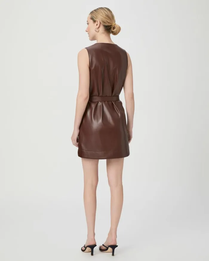 PAIGE Dresses Women Luisa Dress 8211 Rum Raisin Faux Leather PAIGE Dresses Women Luisa Dress 8211 Rum Raisin Faux Leather