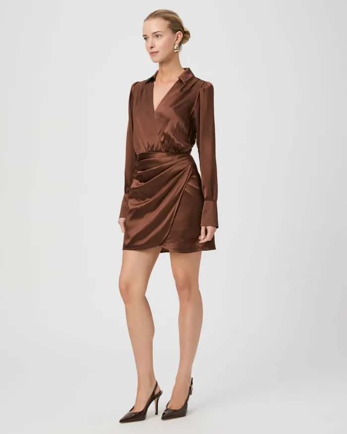 PAIGE Dresses Women Nyla Dress 8211 Landslide Silk Satin PAIGE Dresses Women Nyla Dress 8211 Landslide Silk Satin