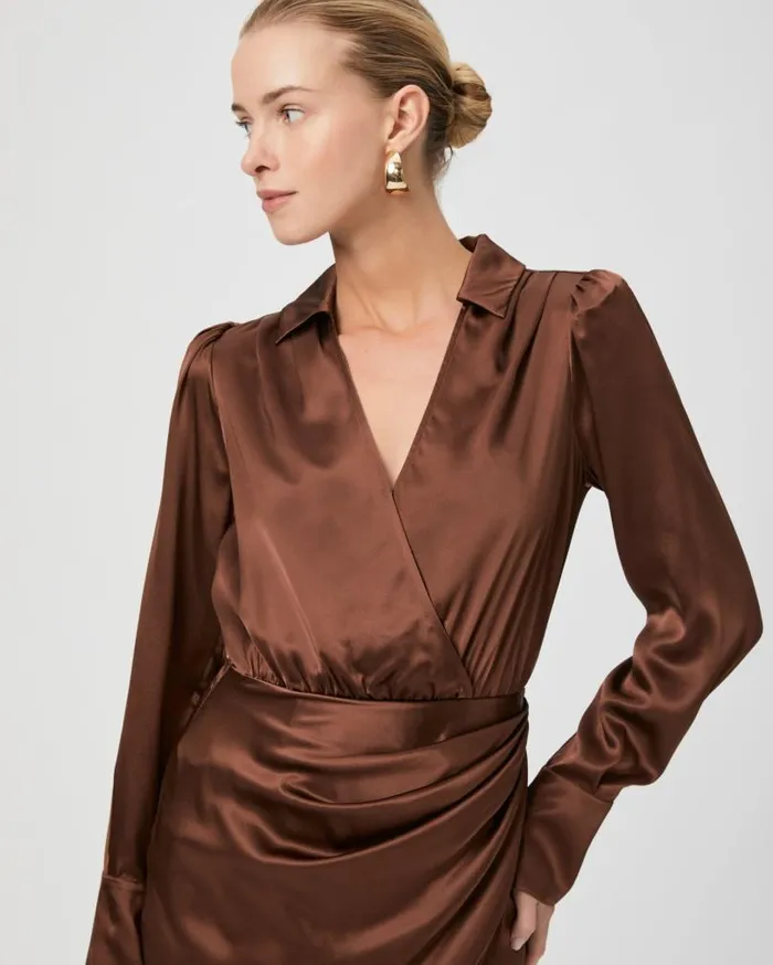 PAIGE Dresses Women Nyla Dress 8211 Landslide Silk Satin PAIGE Dresses Women Nyla Dress 8211 Landslide Silk Satin