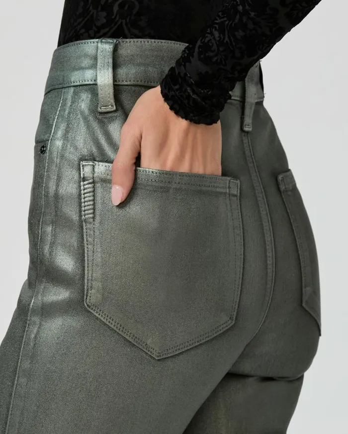 PAIGE Flare Women Claudine Flare Jean 8211 Mystical Green Luxe Coating PAIGE Flare Women Claudine Flare Jean 8211 Mystical Green Luxe Coating