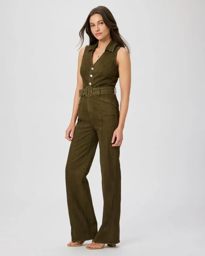 PAIGE Jumpsuits and Rompers Women Sasha Jumpsuit 8211 Vintage Olive Meadow
