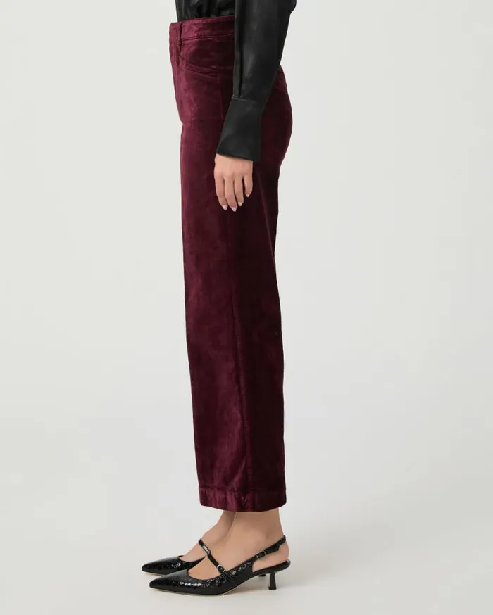 PAIGE Pants Women Anessa Trouser Wide Leg Pant 8211 Dark Oxblood Velvet PAIGE Pants Women Anessa Trouser Wide Leg Pant 8211 Dark Oxblood Velvet
