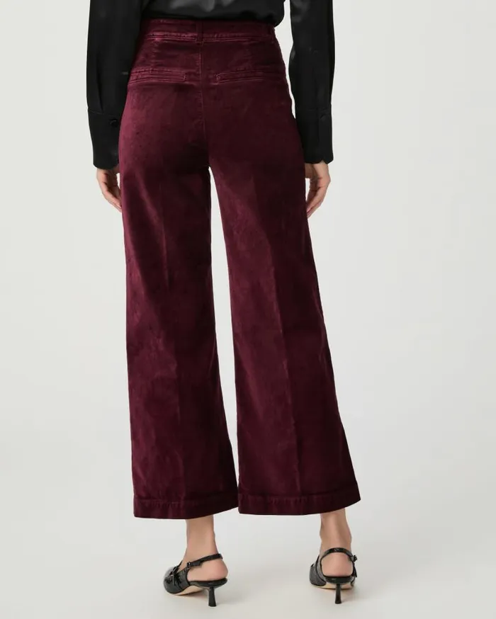 PAIGE Pants Women Anessa Trouser Wide Leg Pant 8211 Dark Oxblood Velvet PAIGE Pants Women Anessa Trouser Wide Leg Pant 8211 Dark Oxblood Velvet