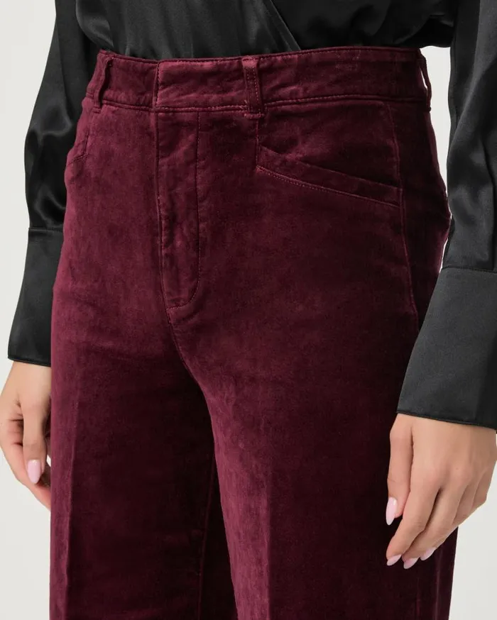 PAIGE Pants Women Anessa Trouser Wide Leg Pant 8211 Dark Oxblood Velvet PAIGE Pants Women Anessa Trouser Wide Leg Pant 8211 Dark Oxblood Velvet