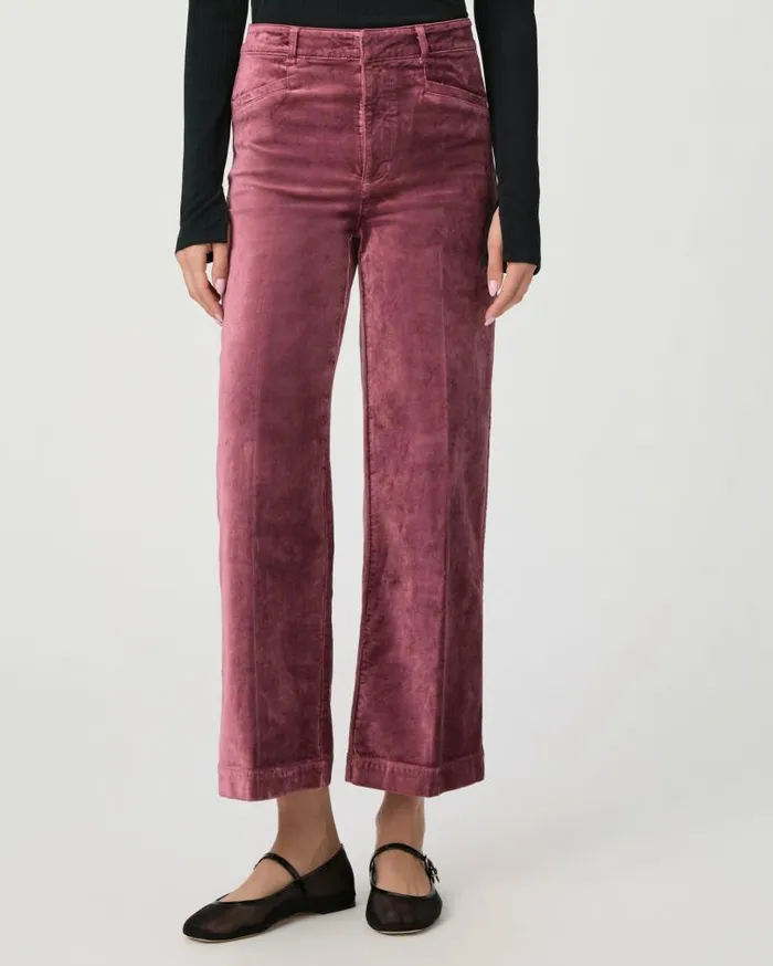 PAIGE Pants Women Anessa Trouser Wide Leg Pant 8211 Rose Tea Velvet PAIGE Pants Women Anessa Trouser Wide Leg Pant 8211 Rose Tea Velvet