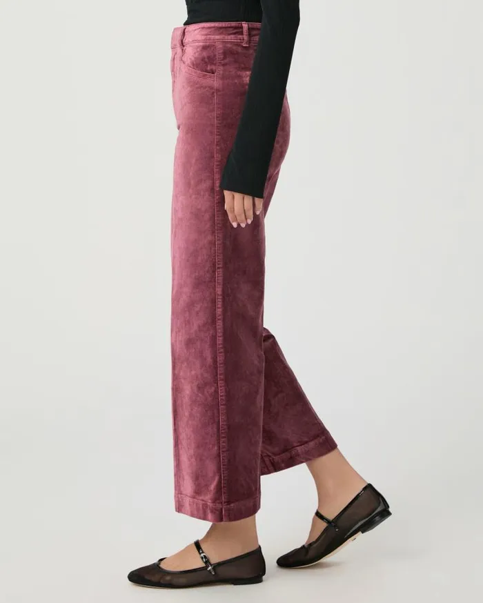 PAIGE Pants Women Anessa Trouser Wide Leg Pant 8211 Rose Tea Velvet PAIGE Pants Women Anessa Trouser Wide Leg Pant 8211 Rose Tea Velvet