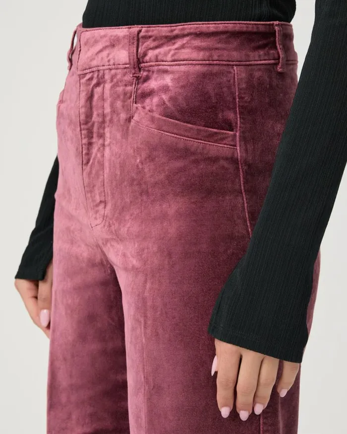PAIGE Pants Women Anessa Trouser Wide Leg Pant 8211 Rose Tea Velvet PAIGE Pants Women Anessa Trouser Wide Leg Pant 8211 Rose Tea Velvet