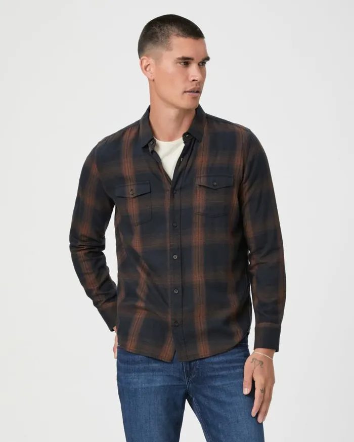 PAIGE Shirts Men Everett Shirt 8211 Carbon Shell