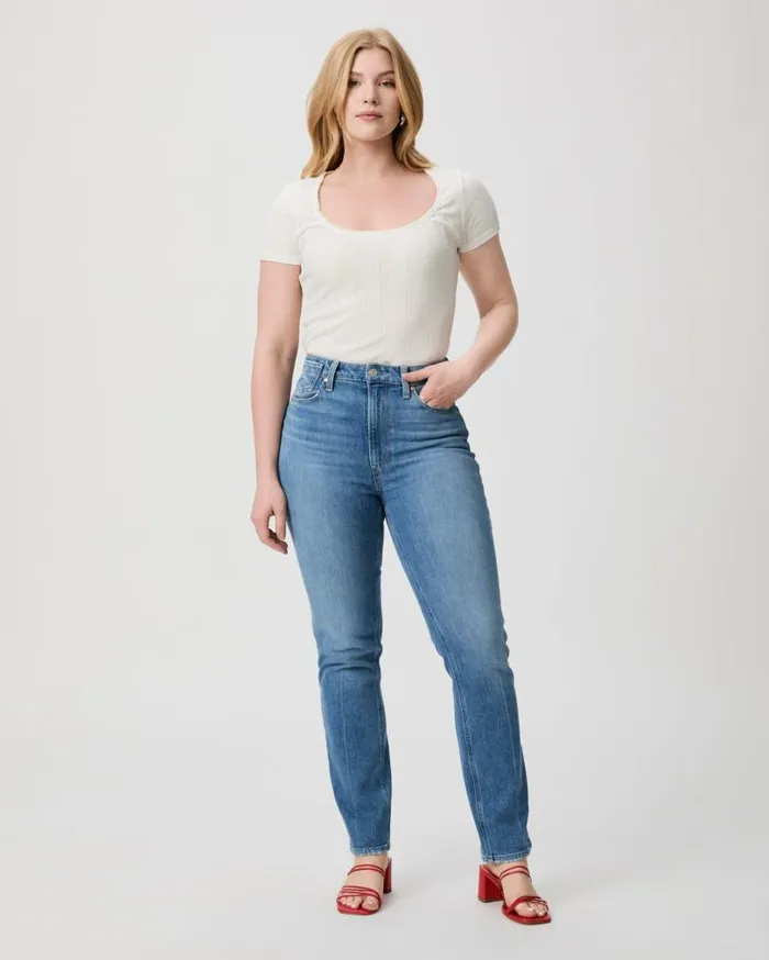 PAIGE Straight Women Flaunt Denim Knockout Straight Jean 8211 Mosaic