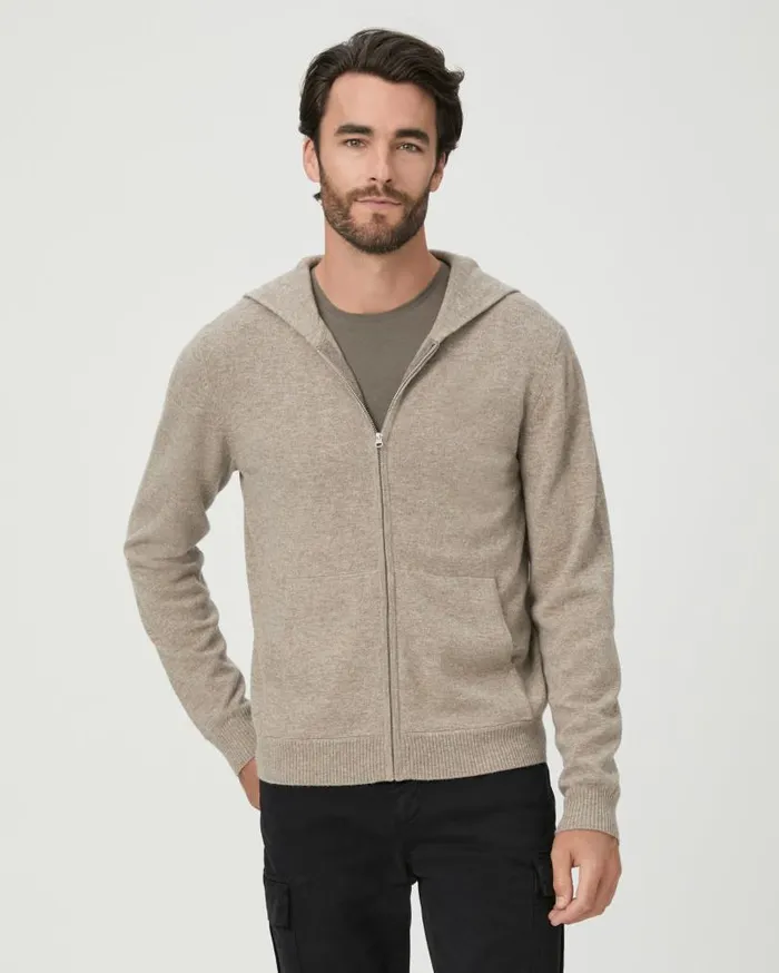 PAIGE Sweaters and Sweatshirts Men Swanson Full Zip Sweater 8211 Rice Flower
