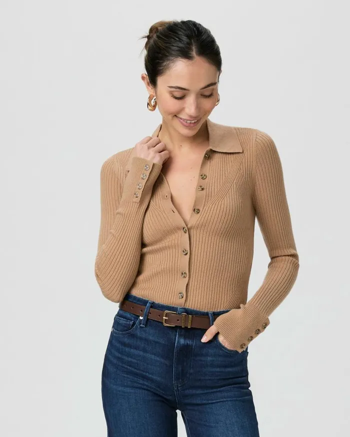 PAIGE Sweaters and Sweatshirts Women Jayde Top 8211 Dark Camel