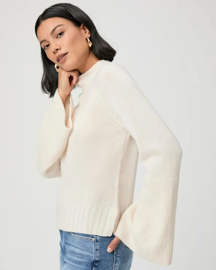 PAIGE Sweaters and Sweatshirts Women Laurel Sweater 8211 Ivory Cashmere