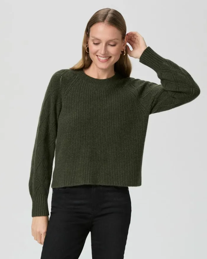 PAIGE Sweaters and Sweatshirts Women Monserrat Sweater 8211 Olive Night Cashmere