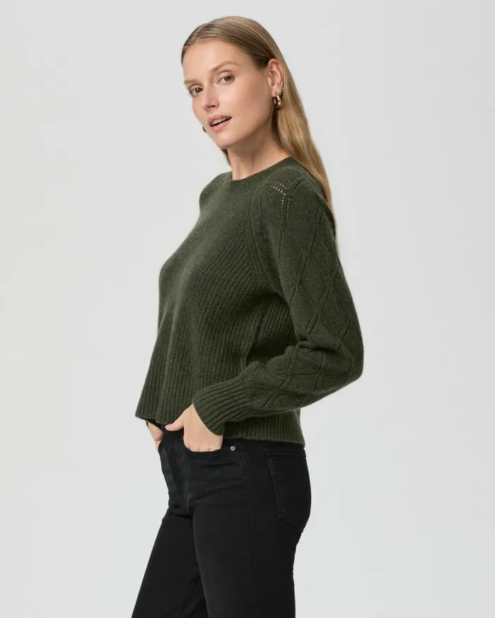 PAIGE Sweaters and Sweatshirts Women Monserrat Sweater 8211 Olive Night Cashmere