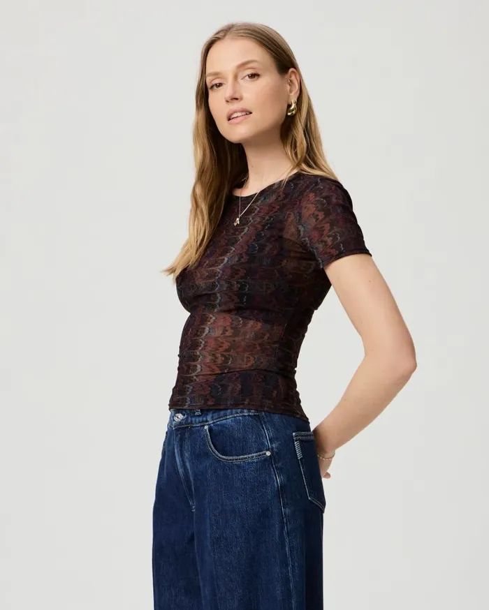PAIGE Tees and Tanks Women Exclusive Fiora Tee 8211 Navy Multi PAIGE Tees and Tanks Women Exclusive Fiora Tee 8211 Navy Multi