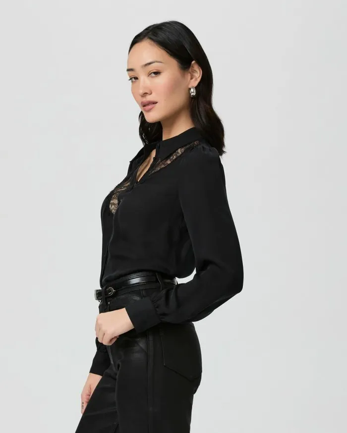 PAIGE Tops and Blouses Women Clairette Blouse 8211 Black Silk PAIGE Tops and Blouses Women Clairette Blouse 8211 Black Silk