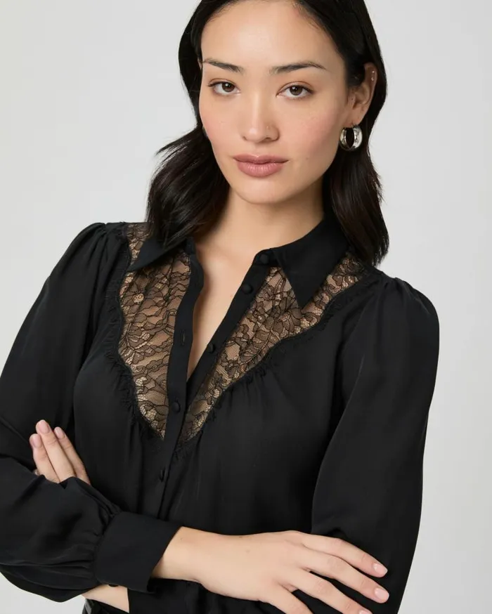 PAIGE Tops and Blouses Women Clairette Blouse 8211 Black Silk PAIGE Tops and Blouses Women Clairette Blouse 8211 Black Silk