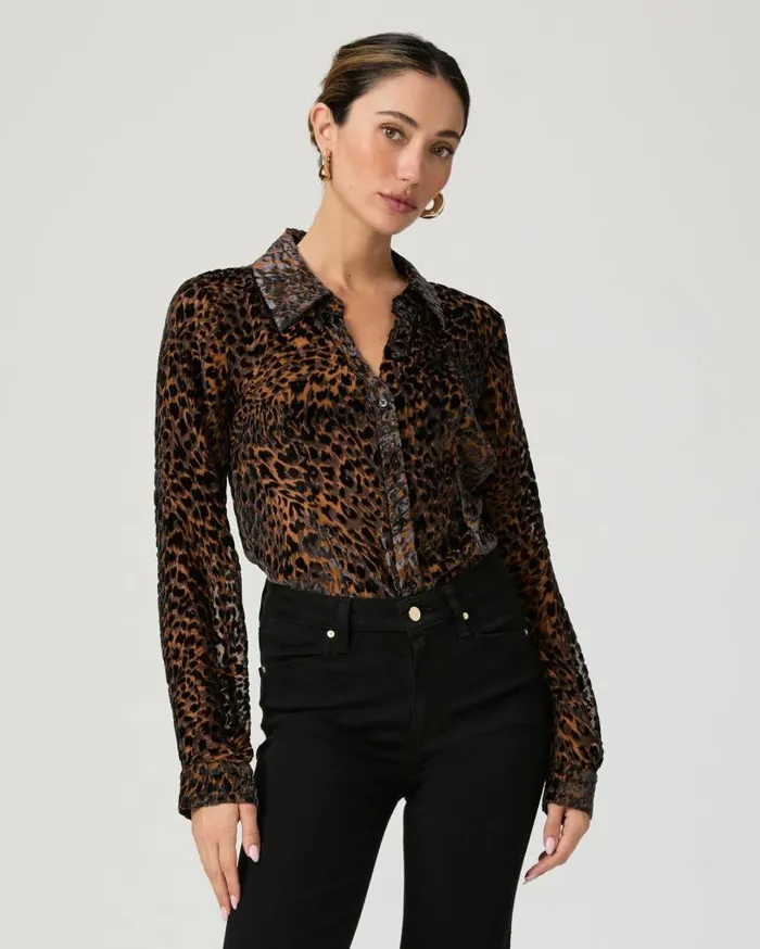 PAIGE Tops and Blouses Women Desano Shirt 8211 Landslide Multi Velvet