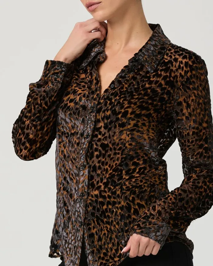 PAIGE Tops and Blouses Women Desano Shirt 8211 Landslide Multi Velvet