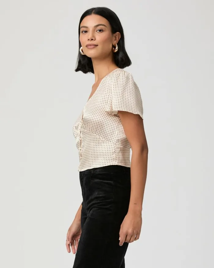 PAIGE Tops and Blouses Women Miso Top 8211 TravertineBlack Silk PAIGE Tops and Blouses Women Miso Top 8211 TravertineBlack Silk