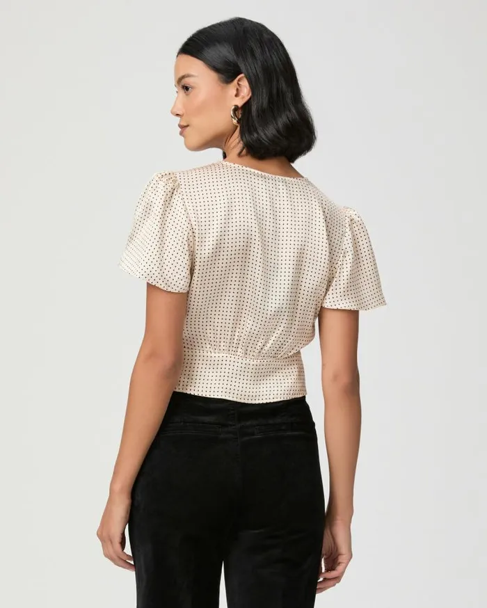 PAIGE Tops and Blouses Women Miso Top 8211 TravertineBlack Silk PAIGE Tops and Blouses Women Miso Top 8211 TravertineBlack Silk