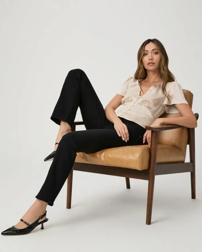 PAIGE Tops and Blouses Women Miso Top 8211 TravertineBlack Silk PAIGE Tops and Blouses Women Miso Top 8211 TravertineBlack Silk