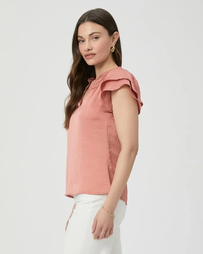PAIGE Tops and Blouses Women Moriah Top 8211 Pink Terracotta PAIGE Tops and Blouses Women Moriah Top 8211 Pink Terracotta