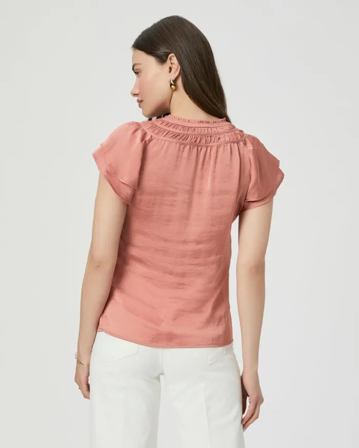 PAIGE Tops and Blouses Women Moriah Top 8211 Pink Terracotta PAIGE Tops and Blouses Women Moriah Top 8211 Pink Terracotta
