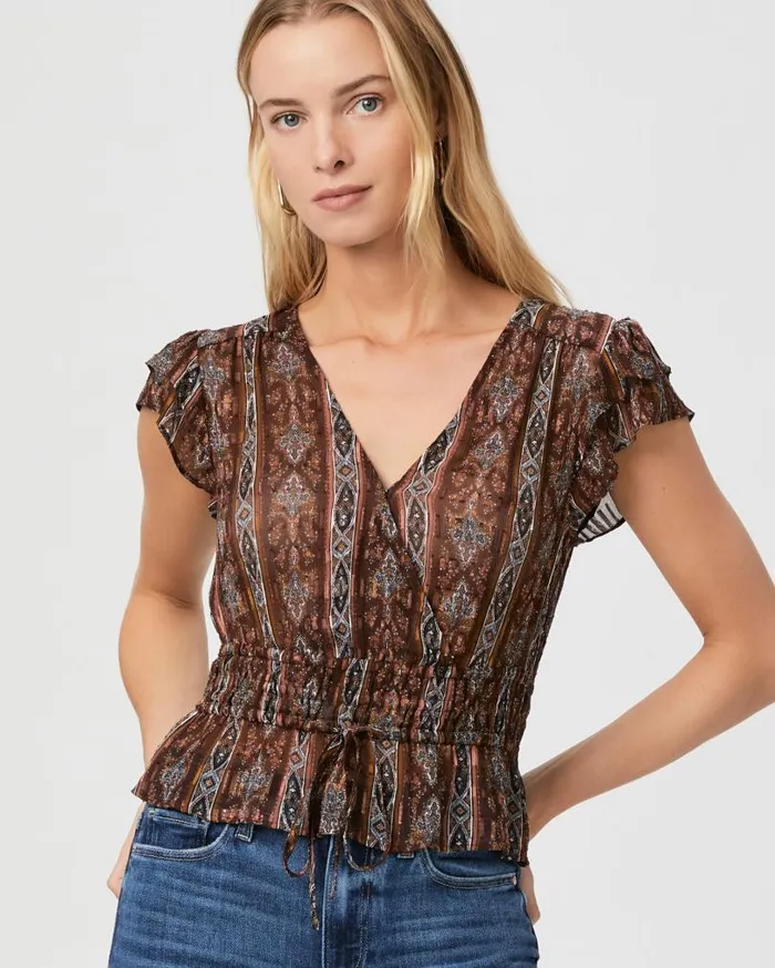 PAIGE Tops and Blouses Women Pancetta Top 8211 Landslide Multi Silk