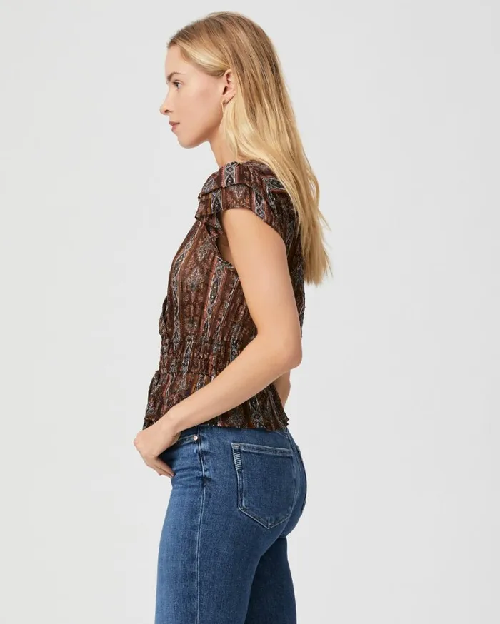 PAIGE Tops and Blouses Women Pancetta Top 8211 Landslide Multi Silk PAIGE Tops and Blouses Women Pancetta Top 8211 Landslide Multi Silk