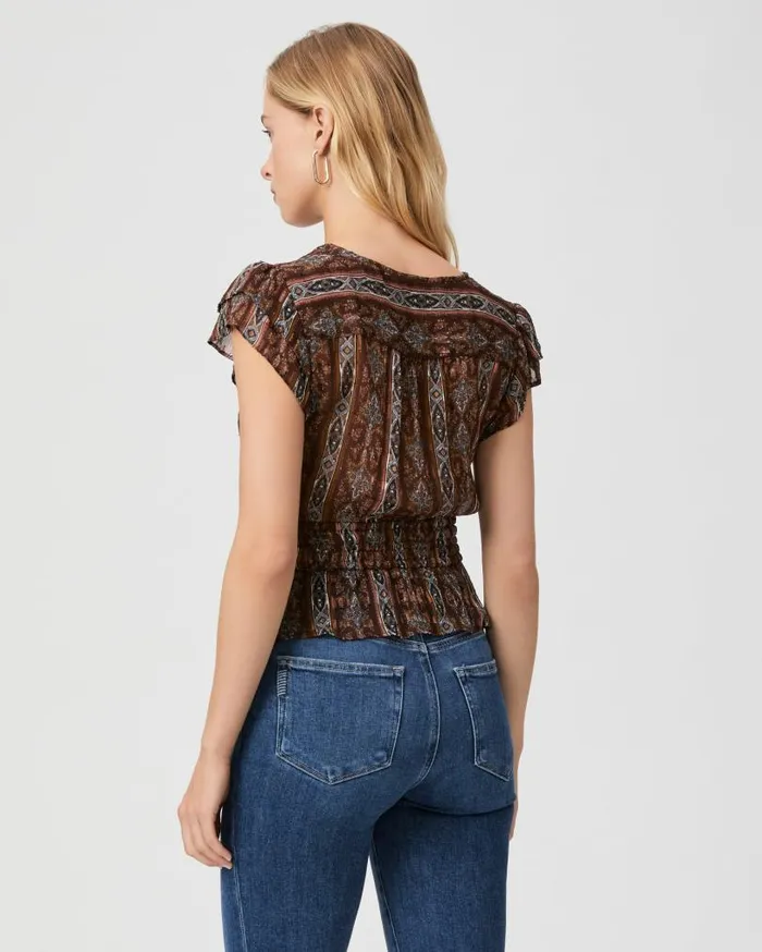 PAIGE Tops and Blouses Women Pancetta Top 8211 Landslide Multi Silk PAIGE Tops and Blouses Women Pancetta Top 8211 Landslide Multi Silk