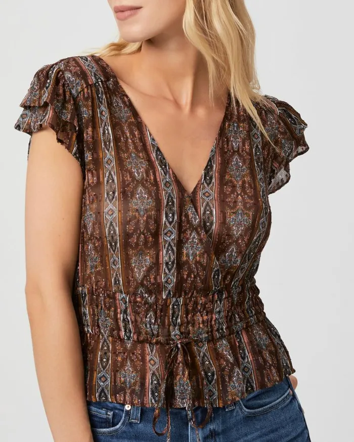 PAIGE Tops and Blouses Women Pancetta Top 8211 Landslide Multi Silk PAIGE Tops and Blouses Women Pancetta Top 8211 Landslide Multi Silk