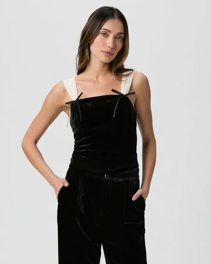 PAIGE Tops and Blouses Women Tuli Top 8211 BlackWhite Velvet