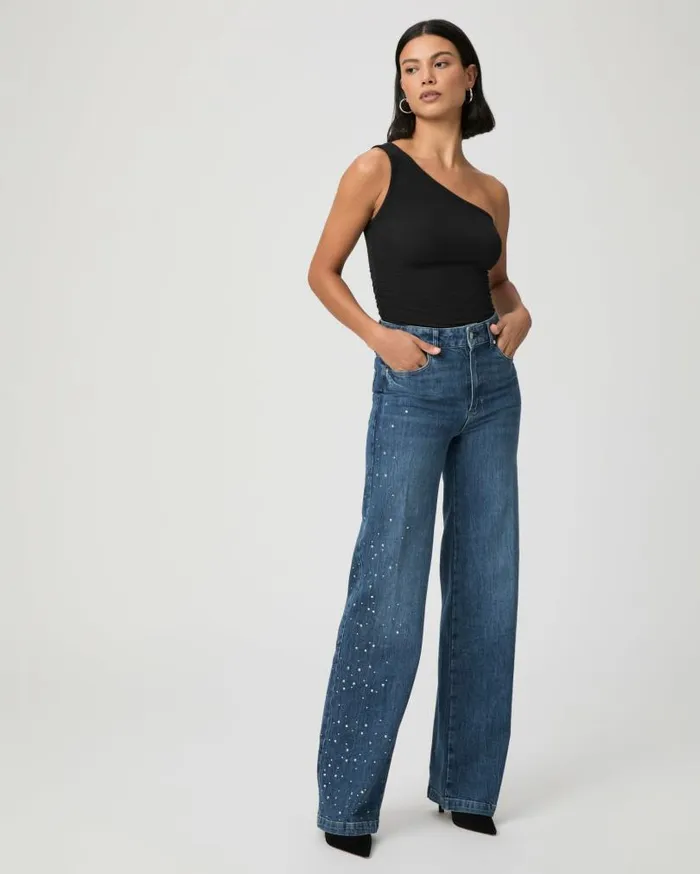 PAIGE Wide Leg Women Sasha Wide Leg Jean 8211 Laurena Embellished