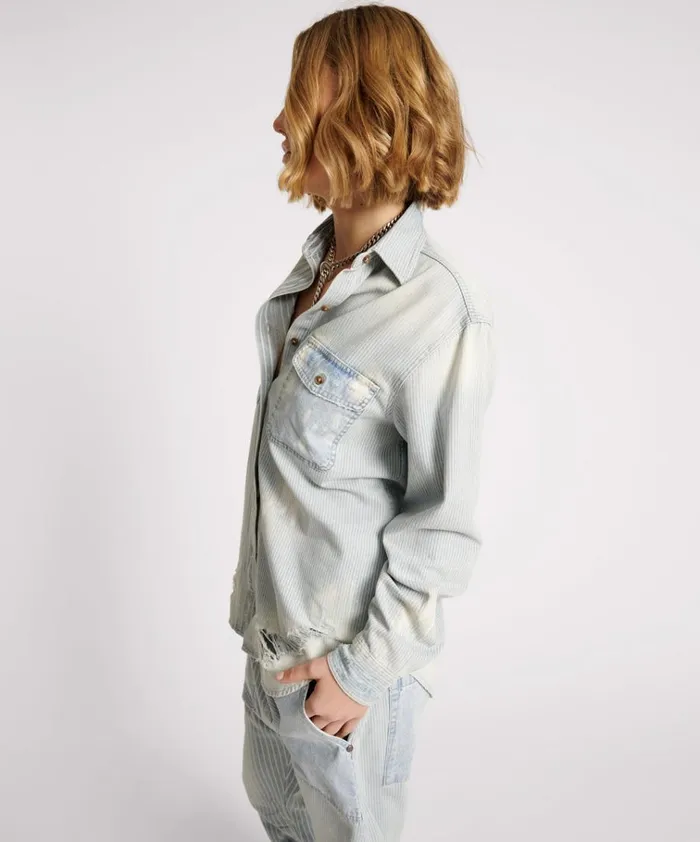 PAINTERS STRIPE EVERYDAY SHIRT Women One Teaspoon Denim Tops PAINTERS STRIPE EVERYDAY SHIRT Women One Teaspoon Denim Tops