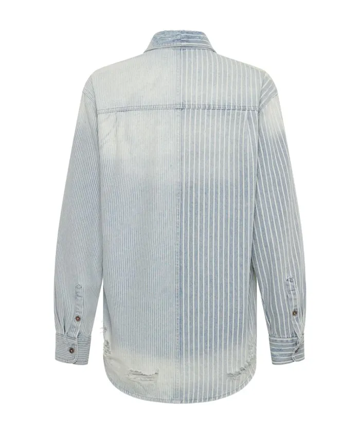 PAINTERS STRIPE EVERYDAY SHIRT Women One Teaspoon Denim Tops PAINTERS STRIPE EVERYDAY SHIRT Women One Teaspoon Denim Tops