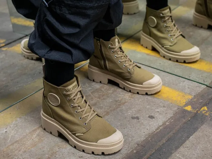 PALLADIUM PALLABASE TWILL Butternut Women Boots PALLADIUM PALLABASE TWILL Butternut Women Boots