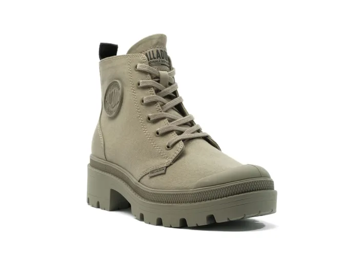 PALLADIUM PALLABASE TWILL Dusky Green Women Boots PALLADIUM PALLABASE TWILL Dusky Green Women Boots