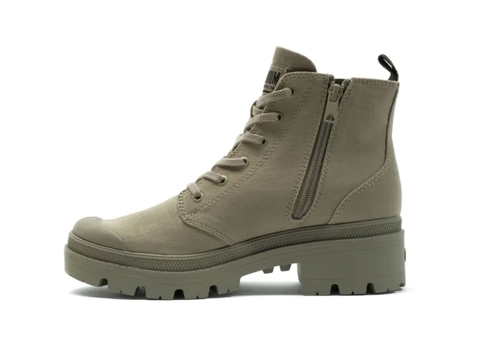 PALLADIUM PALLABASE TWILL Dusky Green Women Boots PALLADIUM PALLABASE TWILL Dusky Green Women Boots