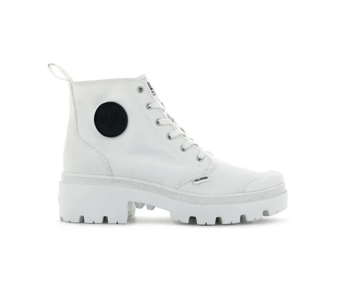 PALLADIUM PALLABASE TWILL Star White Women Heel Boots
