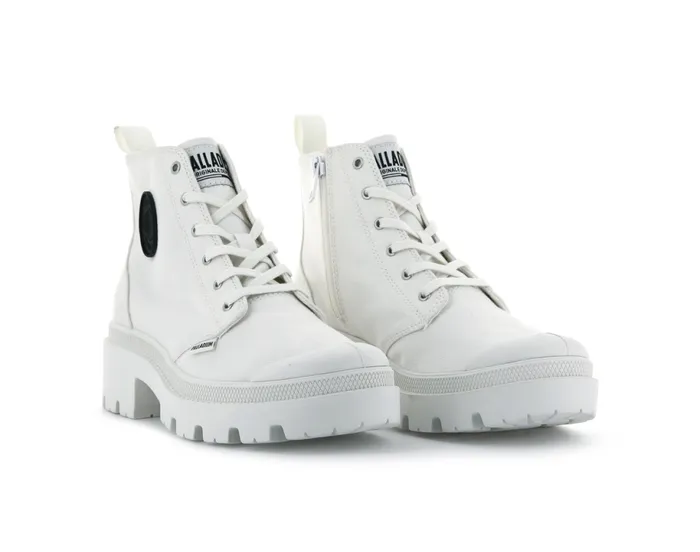 PALLADIUM PALLABASE TWILL Star White Women Heel Boots PALLADIUM PALLABASE TWILL Star White Women Heel Boots