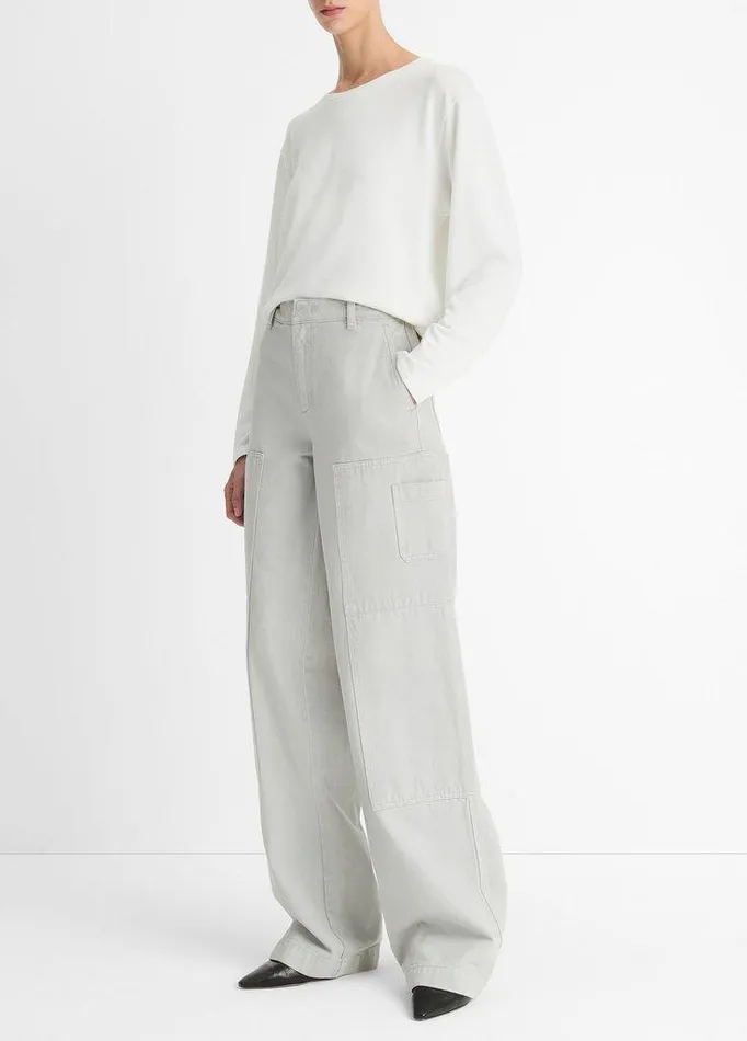 Pants and Shorts Women Vince Cotton Twill Utility Pant Stone Grey Pants and Shorts Women Vince Cotton Twill Utility Pant Stone Grey
