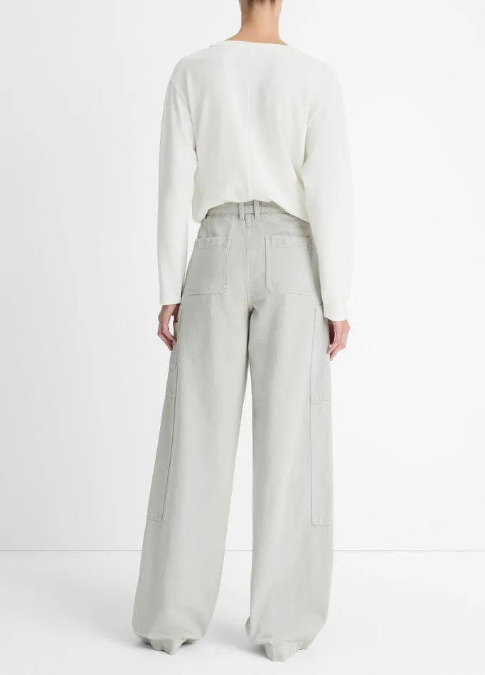 Pants and Shorts Women Vince Cotton Twill Utility Pant Stone Grey Pants and Shorts Women Vince Cotton Twill Utility Pant Stone Grey
