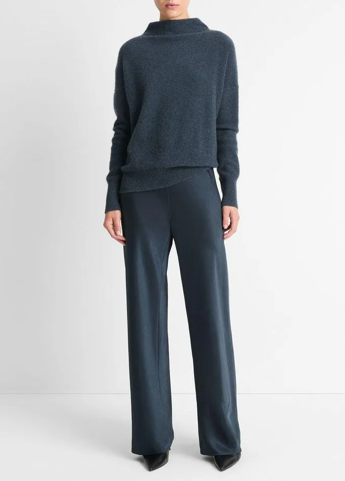 Pants and Shorts Women Vince Fluid Satin Bias Pant Dark Tide